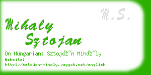 mihaly sztojan business card